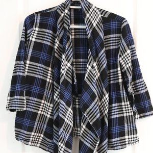 Plaid Flannel Waterfall Cardigan